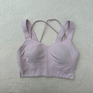 Lululemon Like a Cloud Ribbed Longline Bra Light Support Women's 4 Pink